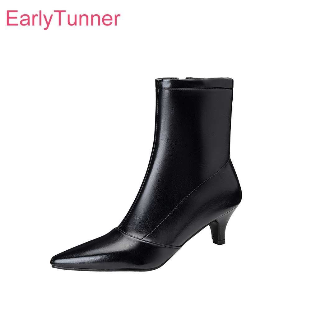 Women'S Shoes Size 12 - รองเท้าบูทข้อเท้าผู้หญิงสไตล์หรูหราสำหรับฤดูใบไม้ร่วงปี 2026 หัวแหลม ส้นสูงทรงสไปค์ สำหรับสาวออฟฟิศ รองเท้าสำหรับชุดเดรส