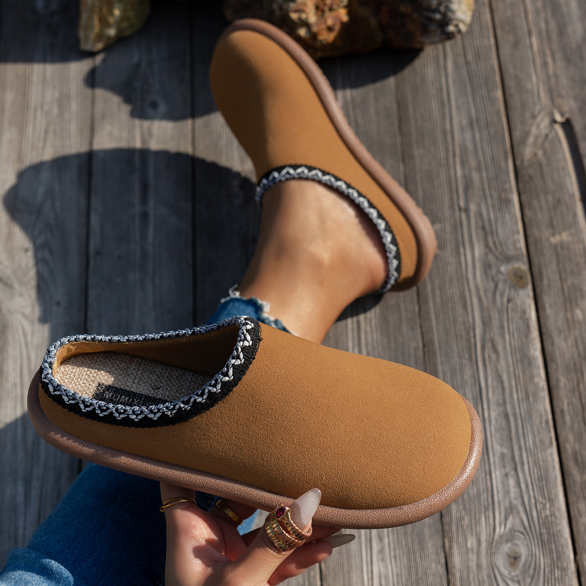 Women'S Shoes In Wide Width - รองเท้าแตะปักลายสไตล์ชาติพันธุ์สำหรับผู้หญิง ปี 2025 พื้นเรียบ เปิดส้น แบบสวม