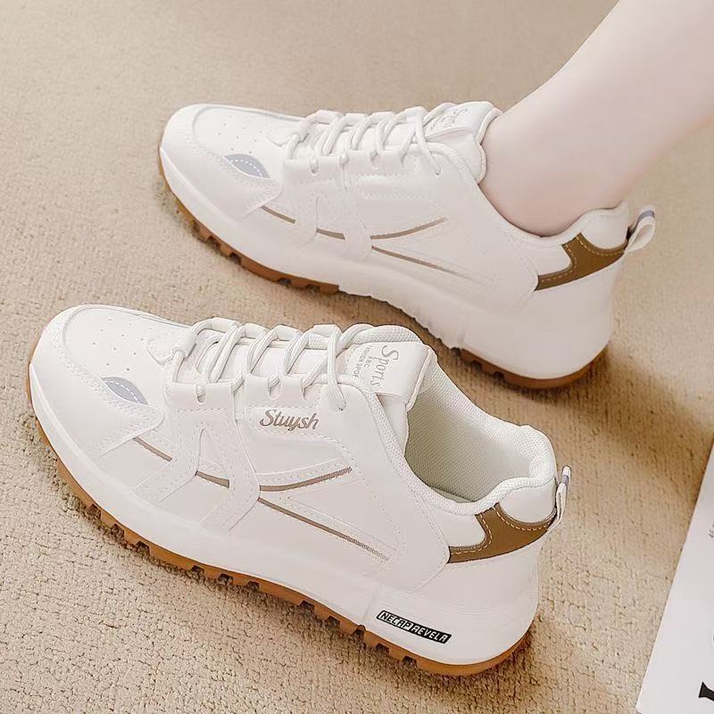 Women'S Shoes Trendy - รองเท้ากีฬาลำลองสีขาวแฟชั่นสำหรับผู้หญิง รองเท้าใส่สบายสำหรับกิจกรรมกลางแจ้งรุ่นใหม่ รองเท้าทันสมัย