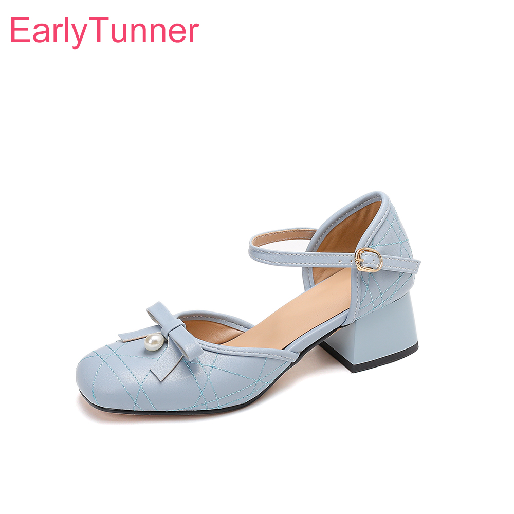 Women'S Shoes Size 12 - รองเท้าส้นหนาแบบสวมสำหรับผู้หญิง ดีไซน์หรูหราสำหรับฤดูร้อน ปี 2026 หัวเหลี่ยม ส้นหนาปานกลาง