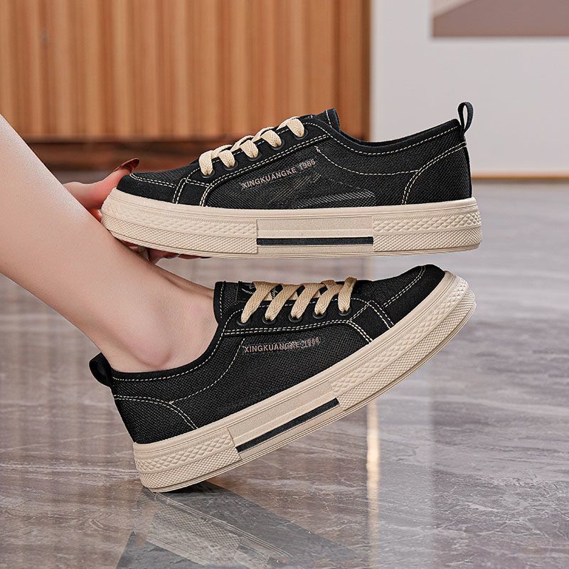 Women'S Shoes Trendy - รองเท้าผ้าใบลำลองฤดูร้อนปี 2026 ระบายอากาศได้ดี พื้นนุ่ม ใส่ได้หลากหลาย สีขาว