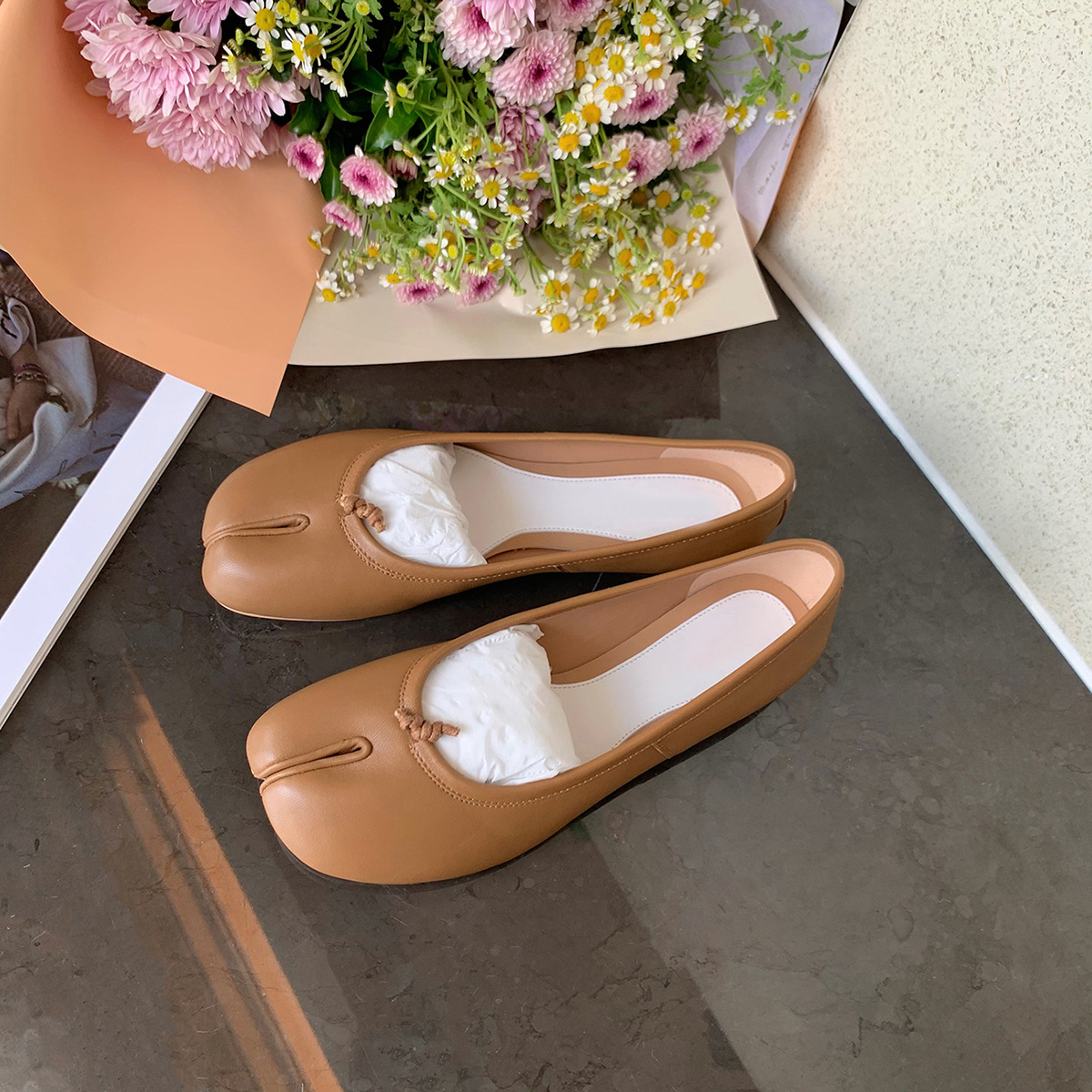 Women'S Shoes Loafers Black - สีดําบัลเล่ต์แฟลตแยกนิ้วเท้ารองเท้าผู้หญิงแมรี่เจนส์ชุดโลฟเฟอร์ระบําZapato Mujer