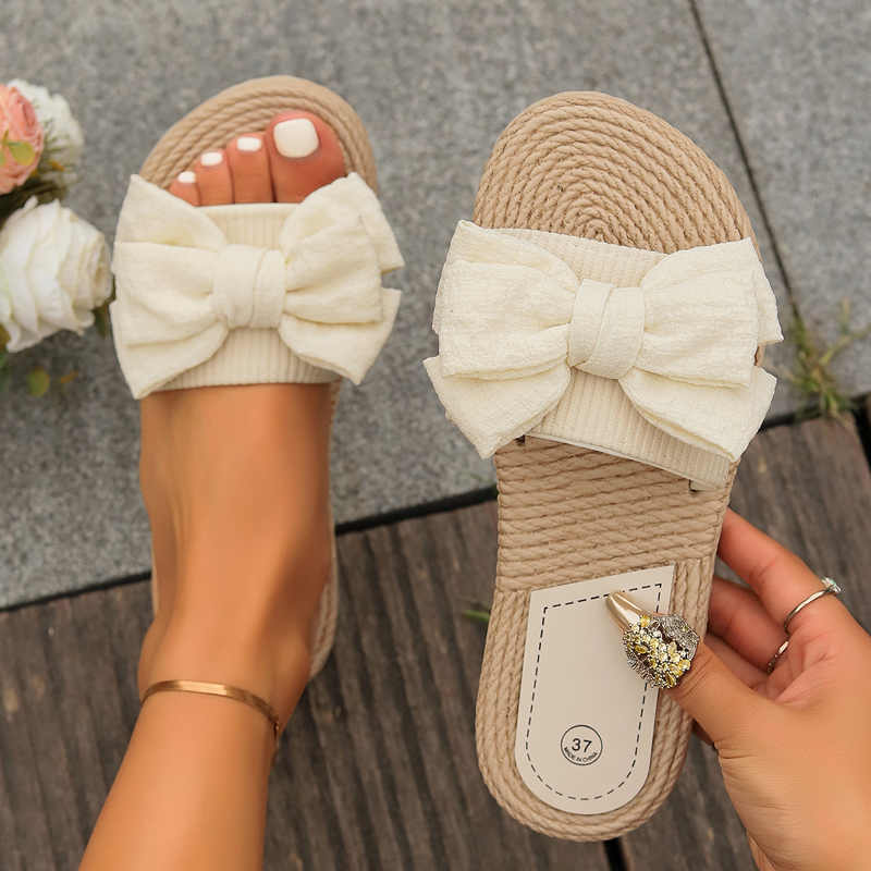 Women'S Shoes For Flat Feet - รองเท้าแตะแบบสวมสำหรับผู้หญิง รุ่น Cloud Flip Flop ประดับโบว์