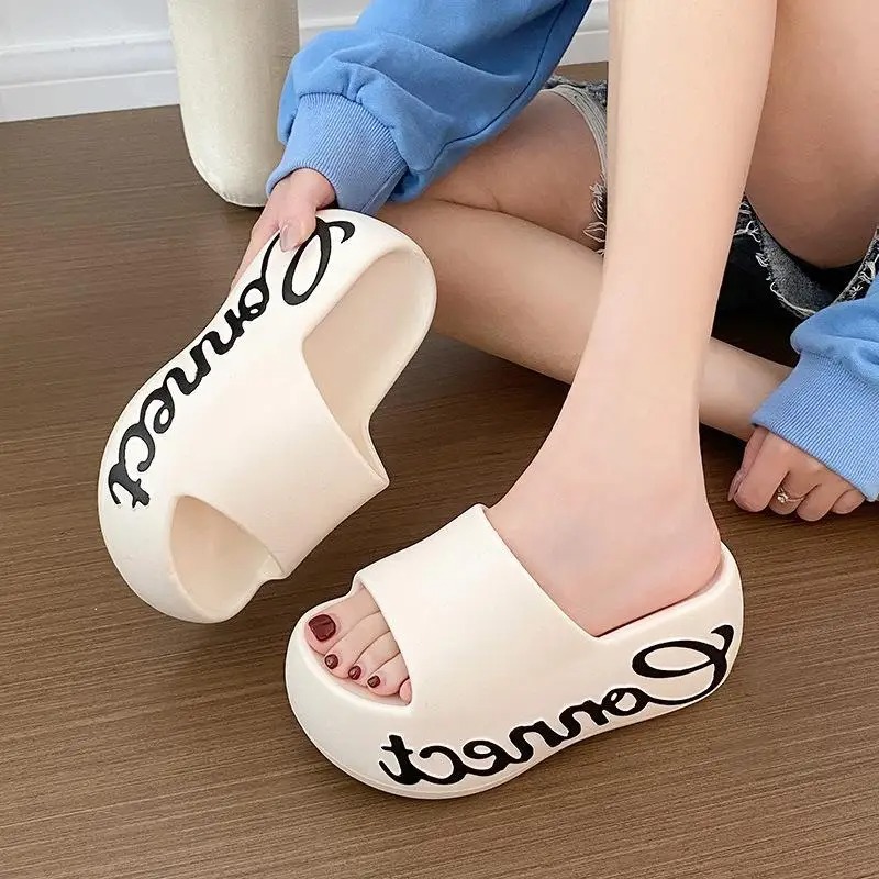 Women'S Shoes For Flat Feet - รองเท้าแตะส้นหนา EVA สำหรับผู้หญิง แฟชั่นฤดูร้อน รองเท้าแตะชายหาดแบบสวม ระบายอากาศได้ดี