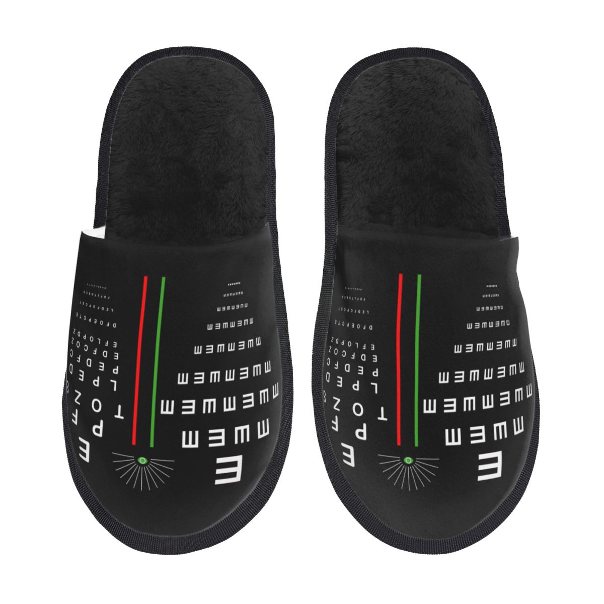 Women Shoes Size Chart - รองเท้าแตะในบ้านแบบมีแผ่นโฟมนุ่มลายแผนภูมิสายตาสเนลเลนสำหรับผู้หญิง สวมใส่สบาย อุ่น ไม่ลื่น