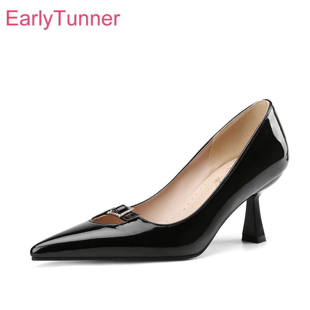 Women'S Shoes Size 12 - รองเท้าส้นสูงหัวแหลมสีดำ สีแดงไวน์ สำหรับผู้หญิง สไตล์สุภาพสตรี ทำงานได้ ใส่ได้หลายโอกาส