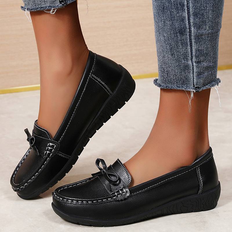 รองเท้าหนังแท้ผู้หญิงแฟชั่นรอง - Women'S Shoes Loafers Black บทวิจารณ์และราคา