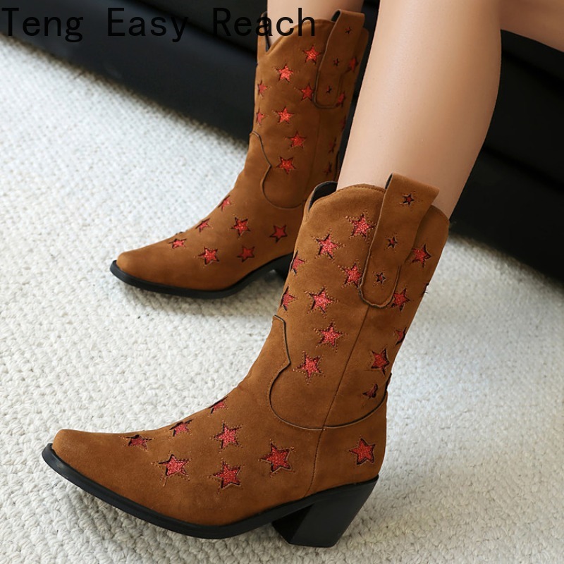 รองเท้าบูทสั้นหัวมนแฟชั่นใหม่ป - Women'S Shoes Easy Street บทวิจารณ์และราคา