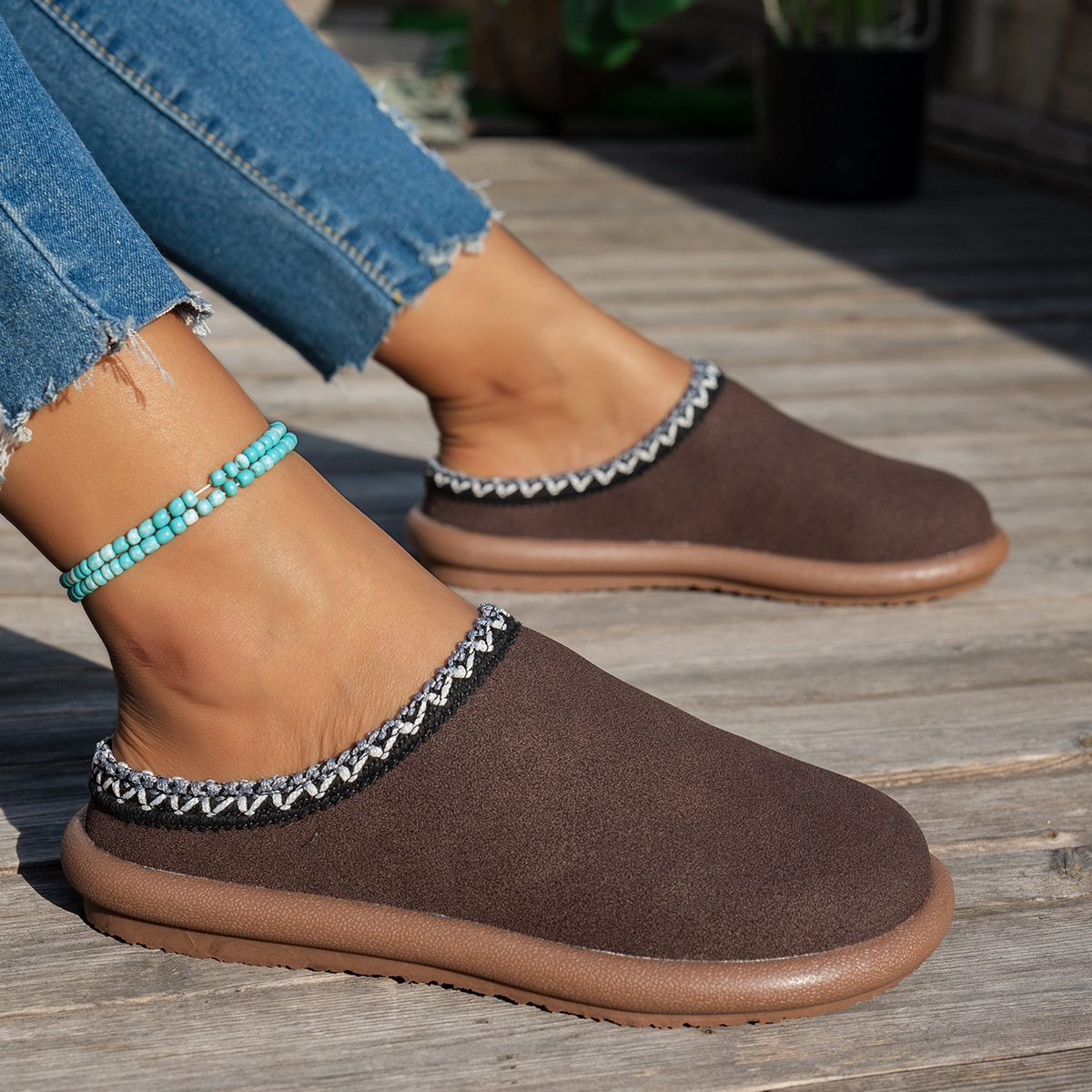 รองเท้าแตะปักลายสไตล์ชาติพันธุ - Women'S Shoes In Wide Width บทวิจารณ์และราคา
