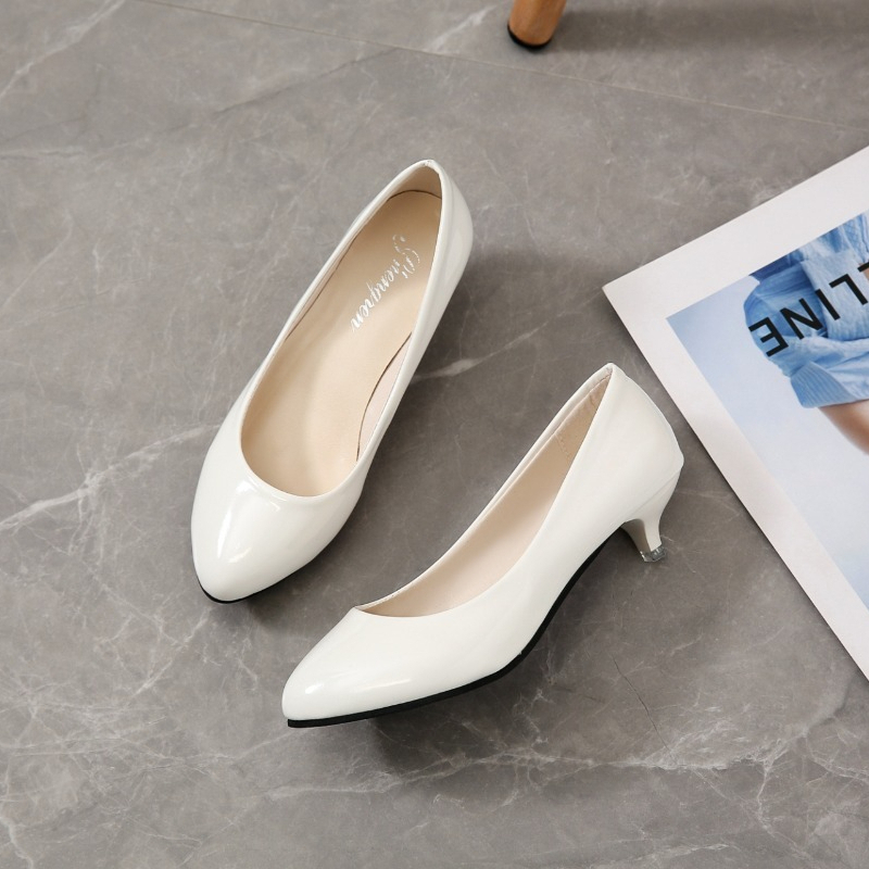 รองเท้าส้นกลางสำหรับผู้หญิง ขน - Women'S Shoes Round Toe บทวิจารณ์และราคา