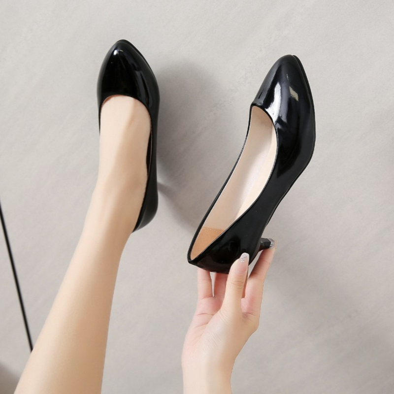 รองเท้าส้นกลางสำหรับผู้หญิง ขน - Women'S Shoes Round Toe บทวิจารณ์และราคา