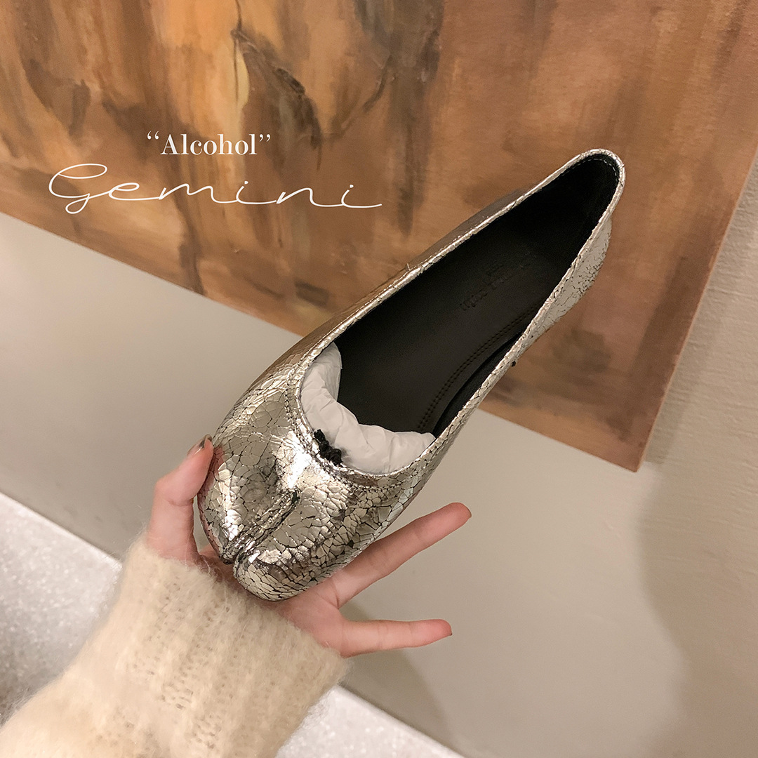 สีดําบัลเล่ต์แฟลตแยกนิ้วเท้ารอ - Women'S Shoes Loafers Black บทวิจารณ์และราคา