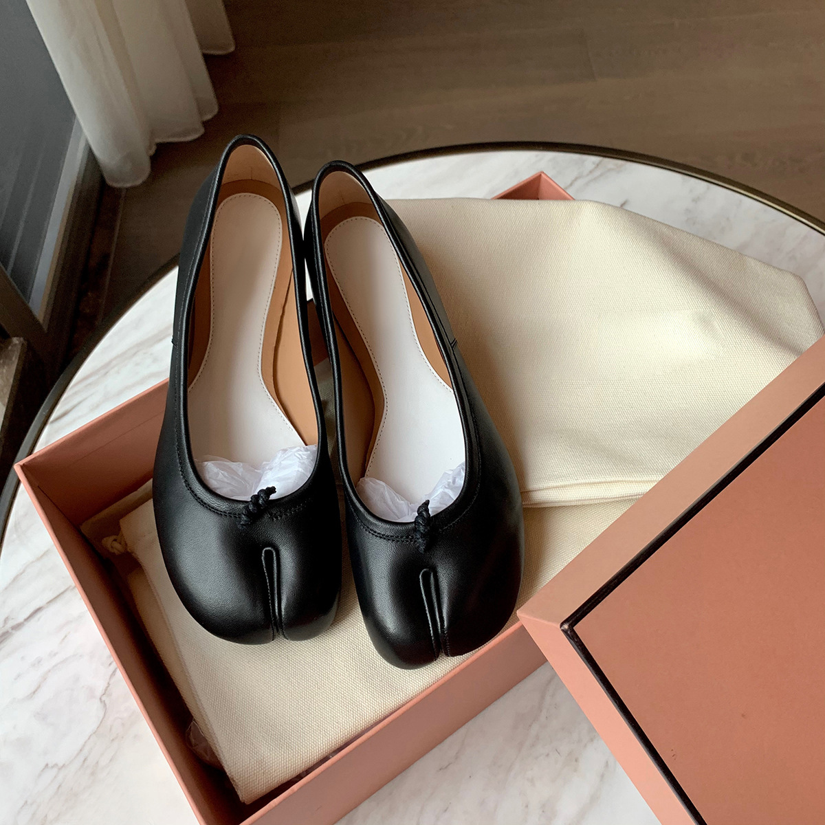 สีดําบัลเล่ต์แฟลตแยกนิ้วเท้ารอ - Women'S Shoes Loafers Black บทวิจารณ์และราคา