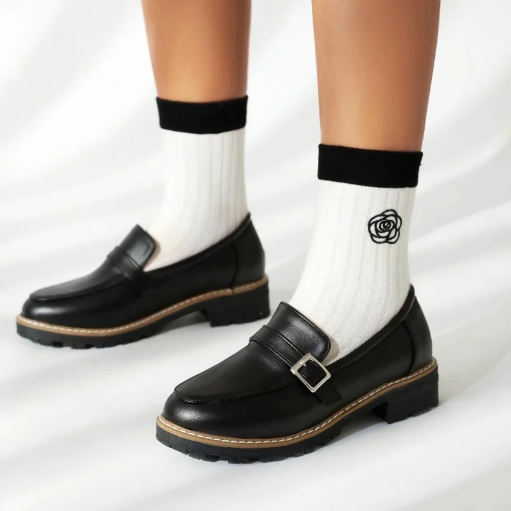 รองเท้าโลฟเฟอร์แบบสวมสำหรับผู้ - Women'S Shoes Loafers Black บทวิจารณ์และราคา