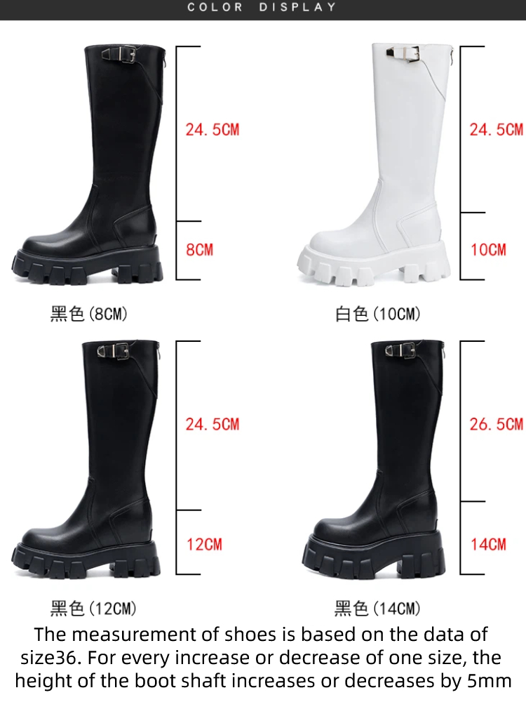รองเท้าส้นตึกเสริมส้นสำหรับผู้ - Women Shoes Size Chart บทวิจารณ์และราคา