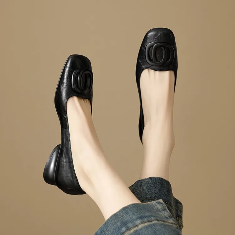 รองเท้าส้นสูงสไตล์ฝรั่งเศสสำหร - Women'S Shoes Round Toe บทวิจารณ์และราคา