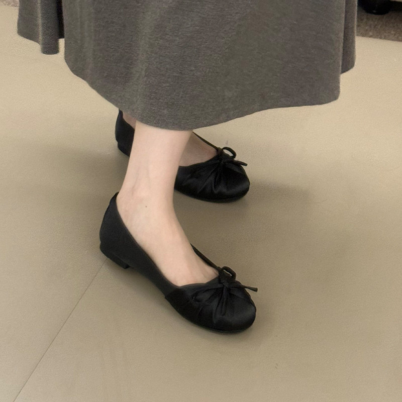 รองเท้าส้นเตี้ยแบบสวมสไตล์หวาน - Women'S Shoes Round Toe บทวิจารณ์และราคา