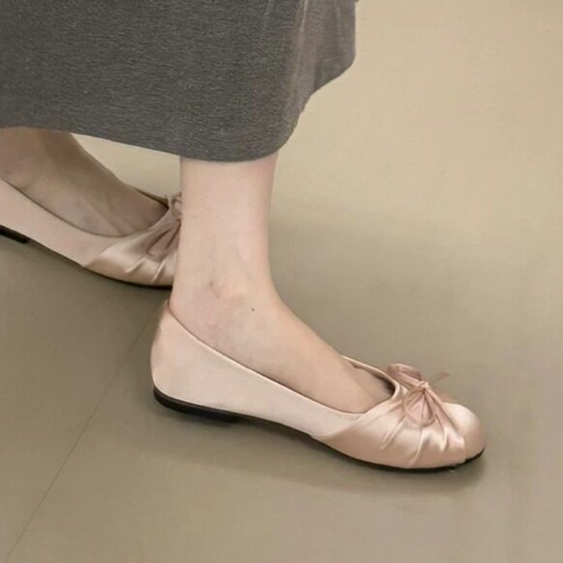 รองเท้าส้นเตี้ยแบบสวมสไตล์หวาน - Women'S Shoes Round Toe บทวิจารณ์และราคา