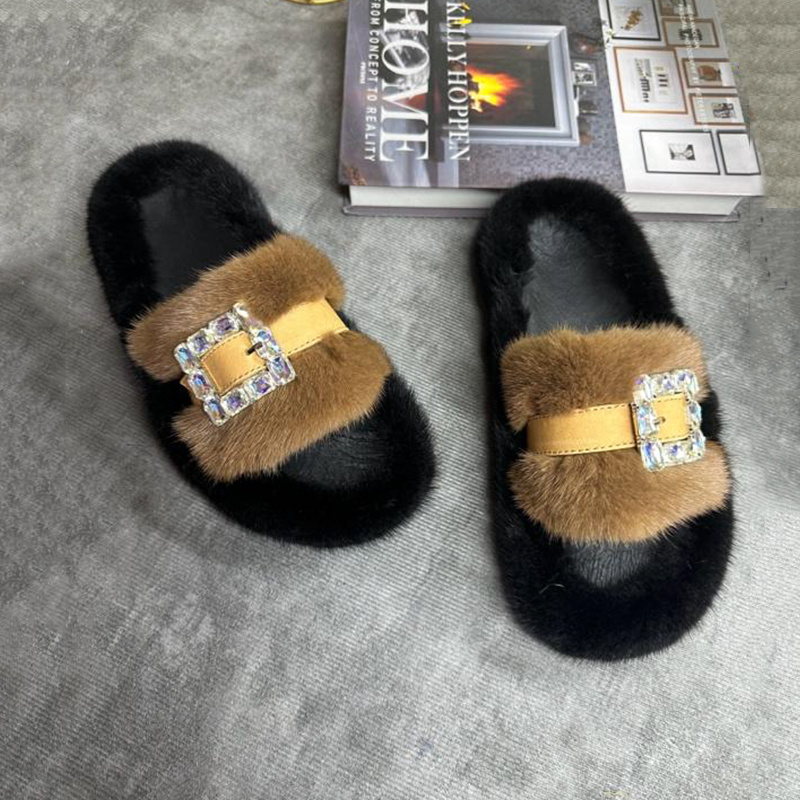 รองเท้าแตะขนมิงค์แท้สำหรับผู้ห - Women Shoes Mules บทวิจารณ์และราคา