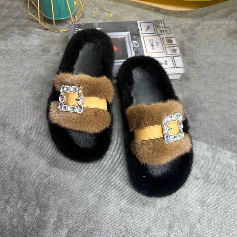 รองเท้าแตะขนมิงค์แท้สำหรับผู้ห - Women Shoes Mules บทวิจารณ์และราคา