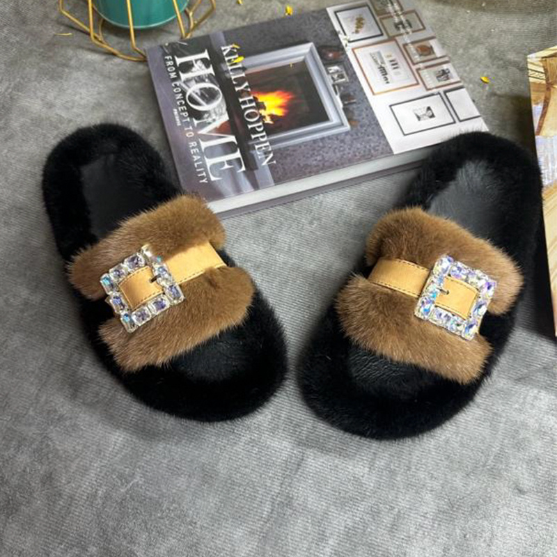 รองเท้าแตะขนมิงค์แท้สำหรับผู้ห - Women Shoes Mules บทวิจารณ์และราคา