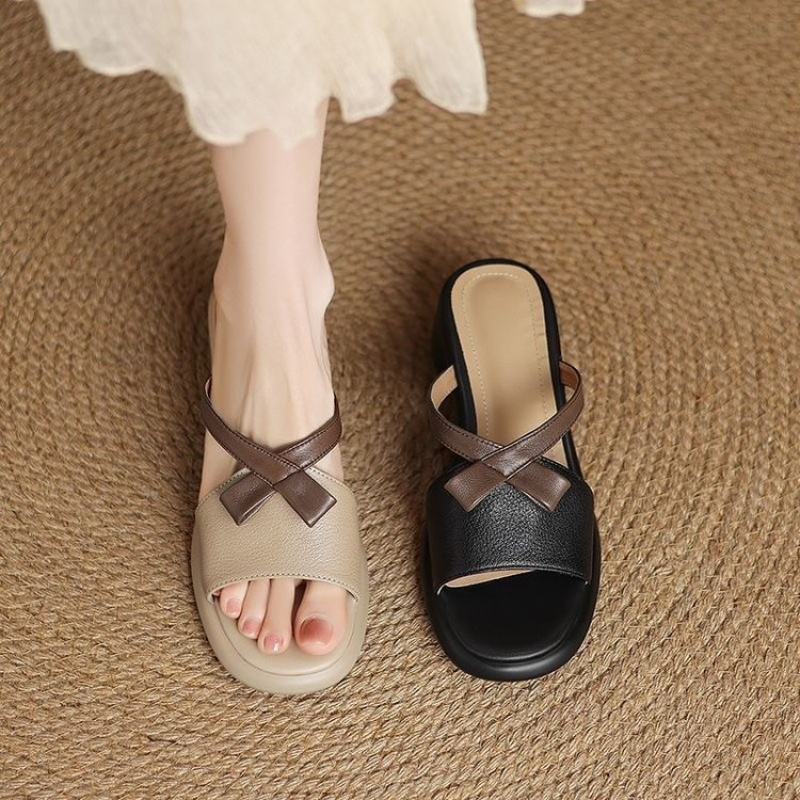 รองเท้าส้นหนาแบบสวมสำหรับผู้หญ - Women Shoes Mules บทวิจารณ์และราคา
