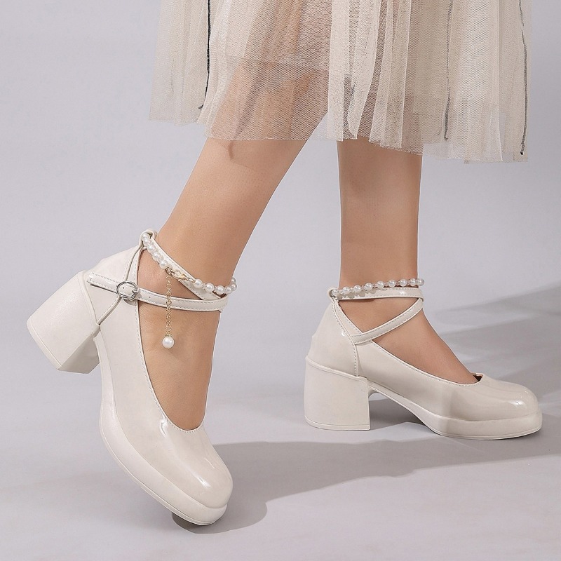รองเท้าส้นสูงแบบสวมสำหรับผู้หญ - Women'S Shoes Round Toe บทวิจารณ์และราคา
