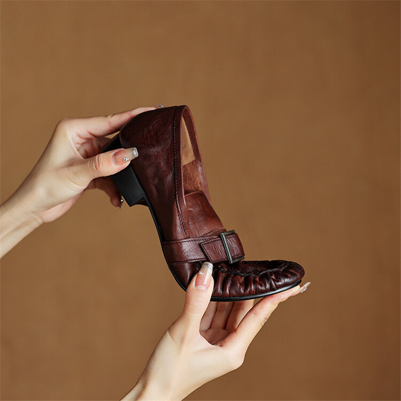 รองเท้าส้นเตี้ยสำหรับผู้หญิง,  - Women'S Shoes Round Toe บทวิจารณ์และราคา