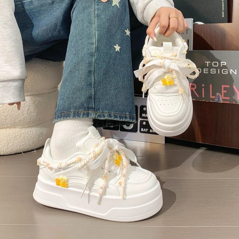 รองเท้าผ้าใบแฟชั่นผู้หญิงสีขาว - Women'S Shoes Trendy บทวิจารณ์และราคา