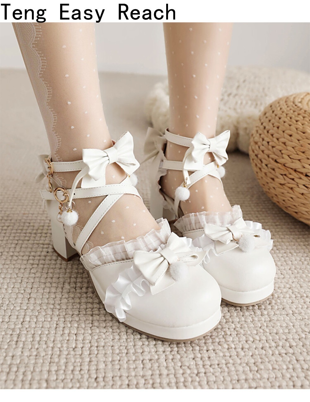 รองเท้าส้นสูงสีขาวแบบแมรี่เจนส - Women'S Shoes Easy Street บทวิจารณ์และราคา