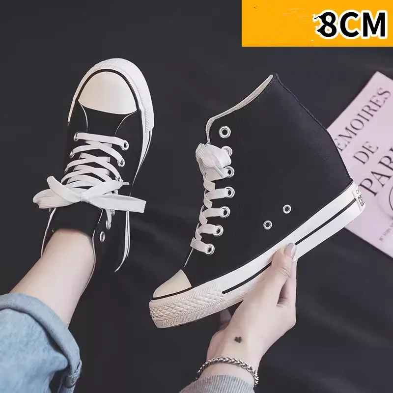 รองเท้าผ้าใบพื้นหนา 8 ซม. สำหร - Women Shoes Size Chart บทวิจารณ์และราคา