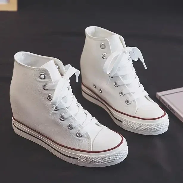 รองเท้าผ้าใบพื้นหนา 8 ซม. สำหร - Women Shoes Size Chart บทวิจารณ์และราคา