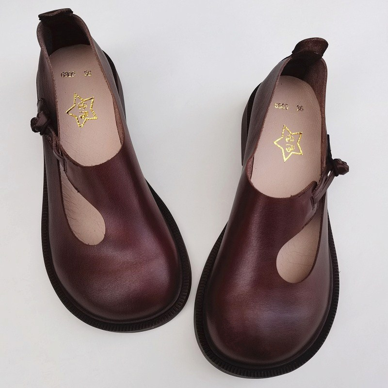 Careaymade-รองเท้าสตรีหนังแท้ร - Women'S Shoes Round Toe บทวิจารณ์และราคา