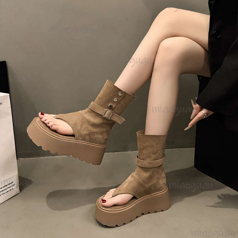 สีกากี/สีดำแฟชั่นรองเท้าบูทสำห - Women Shoes Size Chart บทวิจารณ์และราคา