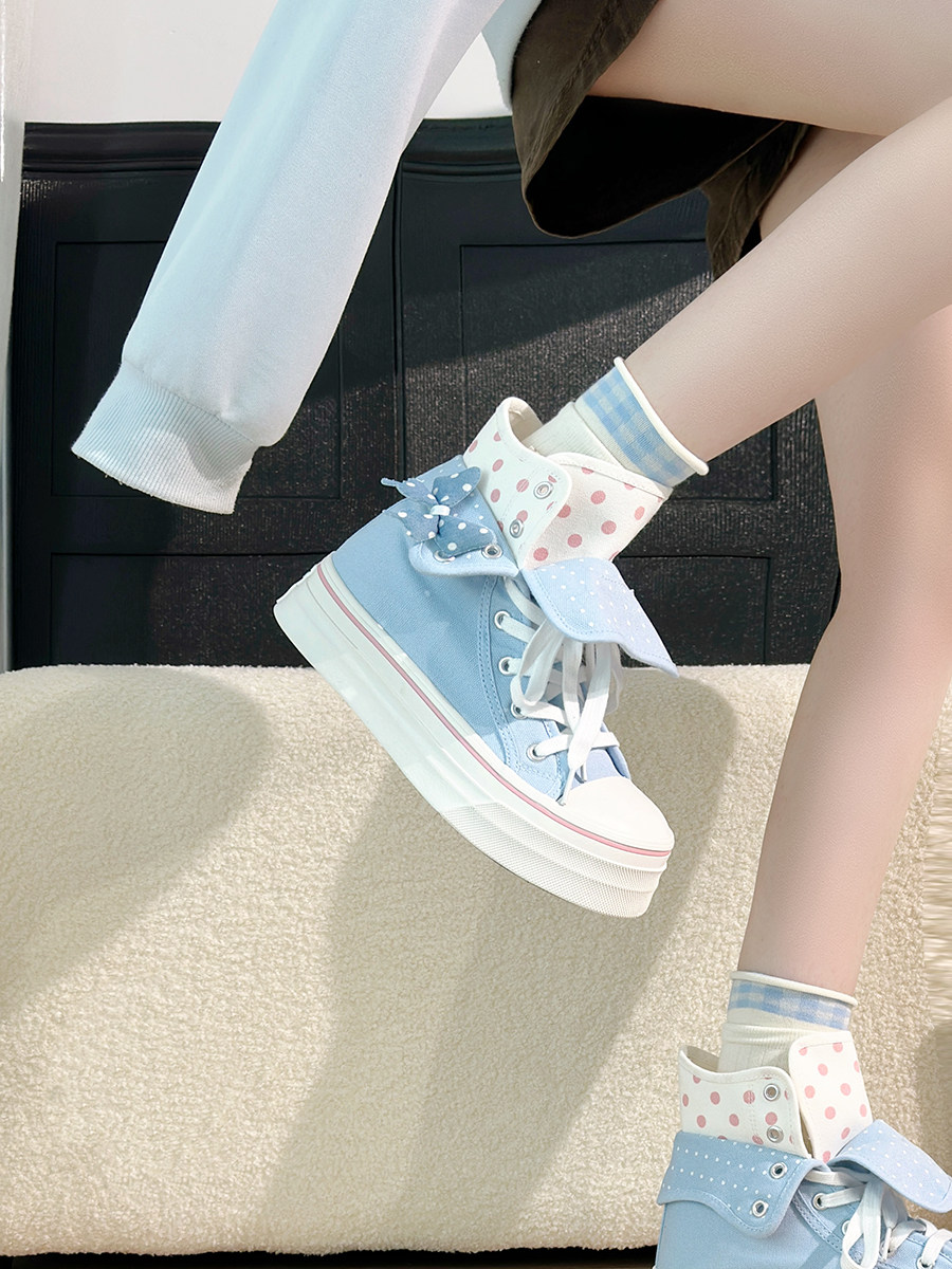 รองเท้าผ้าใบหุ้มข้อผู้หญิงลายผ - Women'S Shoes Trendy บทวิจารณ์และราคา