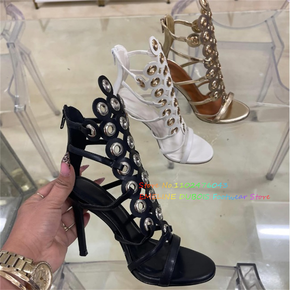รองเท้าส้นสูงประดับวงกลมสีทอง  - Women'S Shoes Trendy บทวิจารณ์และราคา
