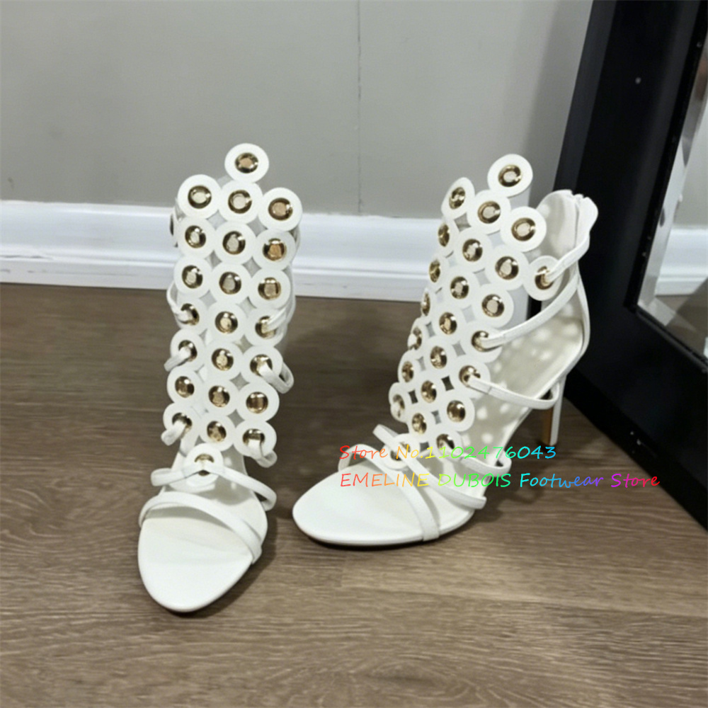 รองเท้าส้นสูงประดับวงกลมสีทอง  - Women'S Shoes Trendy บทวิจารณ์และราคา