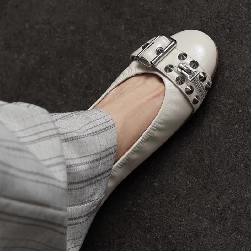 รองเท้าส้นเตี้ยหัวกลมแบบมีสายร - Women'S Shoes Round Toe บทวิจารณ์และราคา