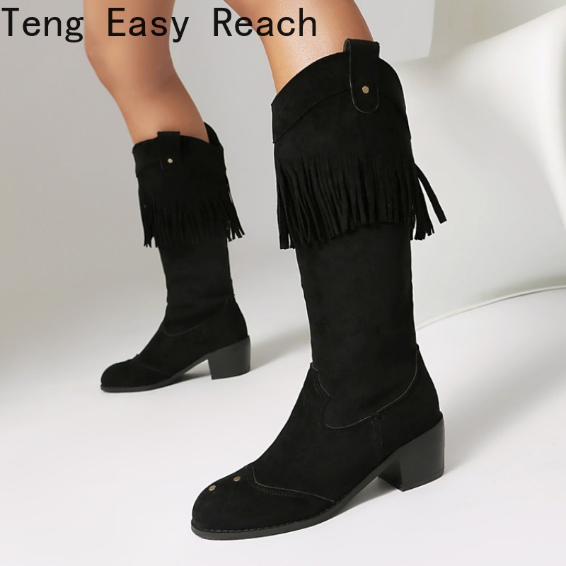 รองเท้าบูทหัวมนทรงสูงแบบไม่มีเ - Women'S Shoes Easy Street บทวิจารณ์และราคา