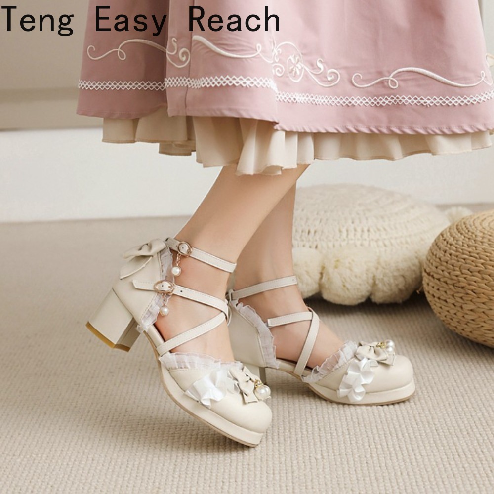 รองเท้าส้นสูงสีขาวเบจชมพูประดั - Women'S Shoes Easy Street บทวิจารณ์และราคา