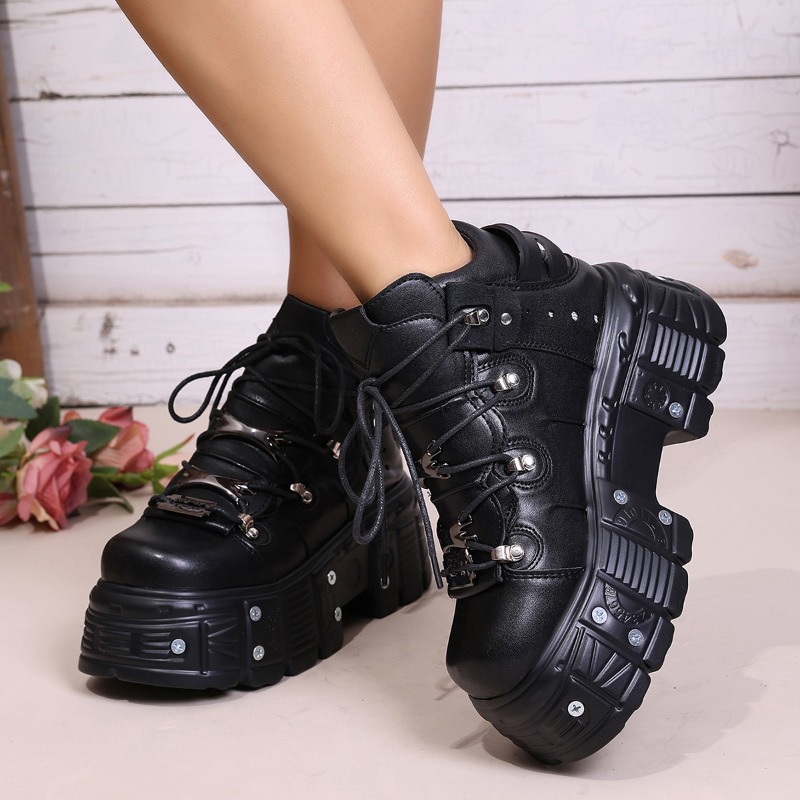รองเท้าผู้หญิงสไตล์พังก์แบบผูก - Women Shoes Size Chart บทวิจารณ์และราคา