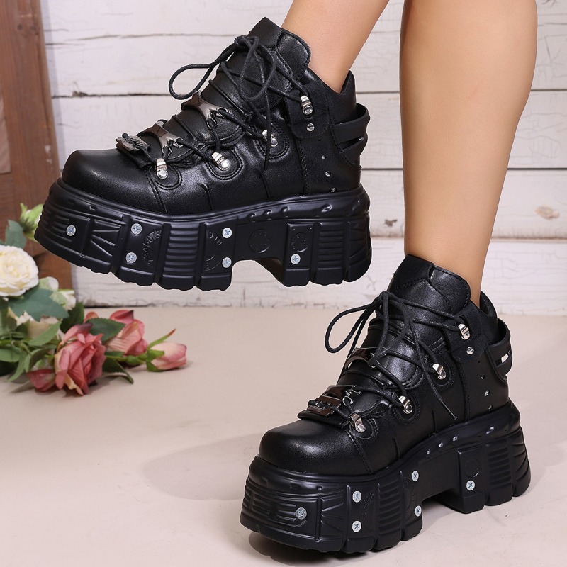 รองเท้าผู้หญิงสไตล์พังก์แบบผูก - Women Shoes Size Chart บทวิจารณ์และราคา