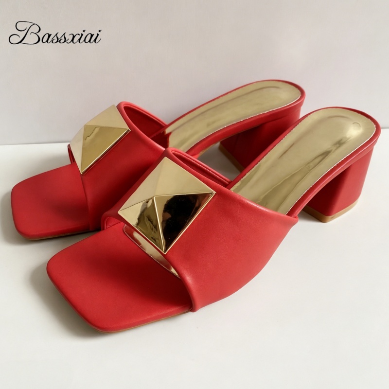 รองเท้าส้นเตี้ยแบบสวมประดับหมุ - Women Shoes Mules บทวิจารณ์และราคา