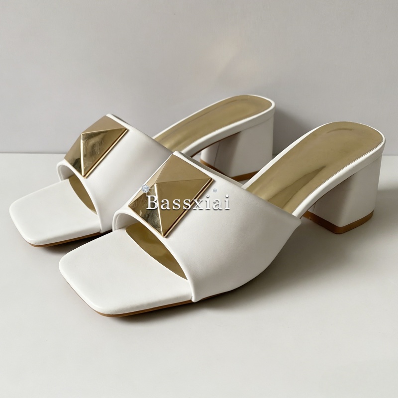 รองเท้าส้นเตี้ยแบบสวมประดับหมุ - Women Shoes Mules บทวิจารณ์และราคา