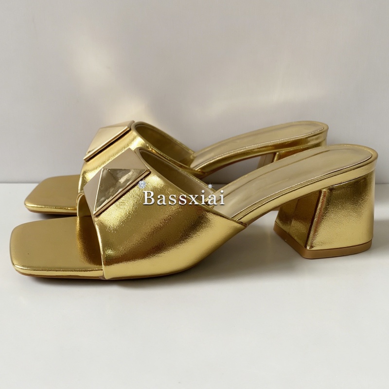 รองเท้าส้นเตี้ยแบบสวมประดับหมุ - Women Shoes Mules บทวิจารณ์และราคา